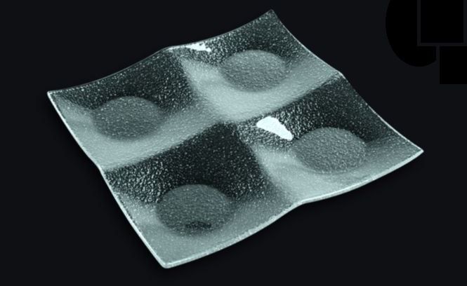 Менажница 4-х секц. 200*200 мм. стекло 3D /1/10/ АКЦИЯ