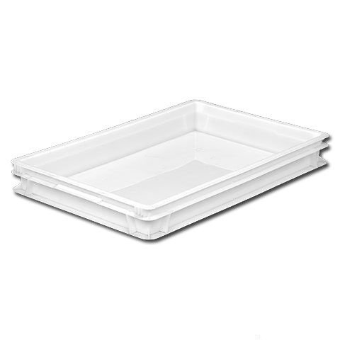 Контейнер для теста 600*400* 75 мм. (-30/+60°C) прямой, сплошной, морозостойкий, белый полиэтилен (крышка 49164) /1/128/