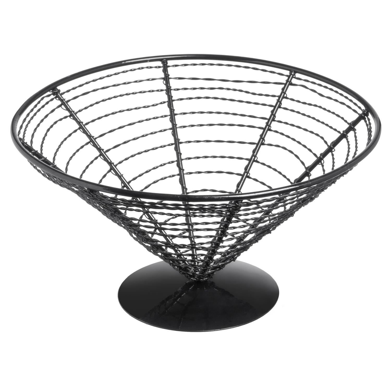 Корзинка для подачи коническая d=230 мм. h=125 мм. 1700 мл. кованное железо, черная MGsteel /1/24/ АКЦИЯ