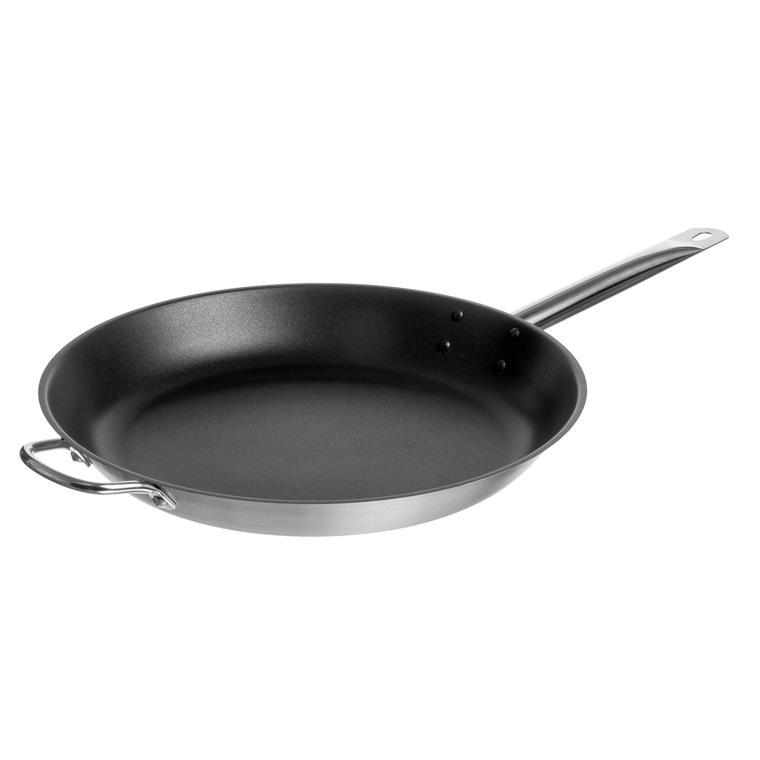 Сковорода d=37 см. h=5 см. 3,8 л. нерж. с доп. ручкой с антиприг. покрыт. (индукция) MGsteel  /1/