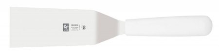 Лопатка 26,5 см. изогнутая раб. часть 10,5*5 см. нерж. с пластик. ручкой, белая Icel /1/6/ Лопатка 26,5 см. изогнутая раб. часть 10,5*5 см. нерж. с пластик. ручкой, белая Icel /1/6/