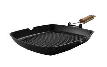 Сковорода-гриль 34*24 см. h=4 см. 1,85 л. алюм. рифлен. с дерев. ручкой  Abert /1/6/ Сковорода-гриль 34*24 см. h=4 см. 1,85 л. алюм. рифлен. с дерев. ручкой  Abert /1/6/