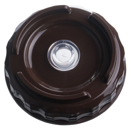 Емкость для соуса  750 мл. d=70 мм. h=237 мм. с 2 крышками, с силик. носик. широкая прозрачная, крышки коричневые GP /1/96/