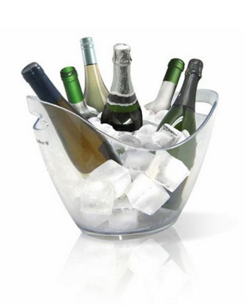 Ведро для шампанского  7 л. пласт. 355*255/210*160 мм. h=260 мм. с ручками для 6-ти бутылок, прозрачное VB /1/12/ Ведро для шампанского  7 л. пласт. 355*255/210*160 мм. h=260 мм. с ручками для 6-ти бутылок, прозрачное VB /1/12/