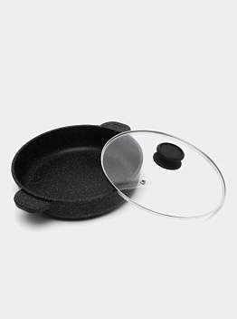 Сковорода d=26 см. h=7,4 см. 3 л. алюм.с антиприг.покрыт. с кр. с 2 ручк. в крапин /1/ Сковорода d=26 см. h=7,4 см. 3 л. алюм.с антиприг.покрыт. с кр. с 2 ручк. в крапин /1/