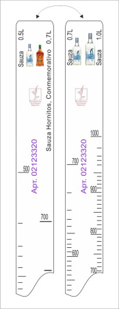 Линейка Sauza (0.5л./0.7л./1 л.)/ Hornitos (0.7л.) L=28 см. В=2 см. /1/ Линейка Sauza (0.5л./0.7л./1 л.)/ Hornitos (0.7л.) L=28 см. В=2 см. /1/