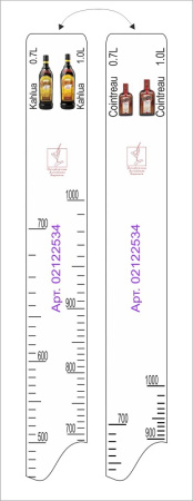 Линейка Cointreau (0.7л./1л.)/ Kahlua (0.7л./1л.) L=28 см. В=2 см. /1/ Линейка Cointreau (0.7л./1л.)/ Kahlua (0.7л./1л.) L=28 см. В=2 см. /1/