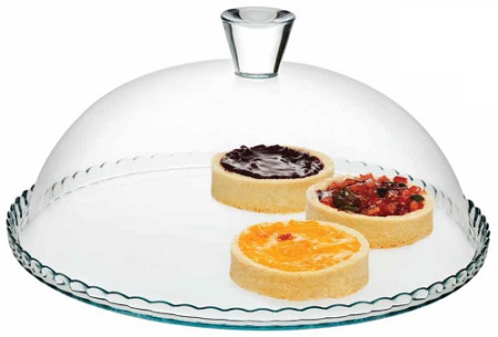 Блюдо для торта d=32 см. стекло, с крышкой h=15 см. бортик вверх Патисери /1/4/30/ Блюдо для торта d=32 см. стекло, с крышкой h=15 см. бортик вверх Патисери /1/4/30/