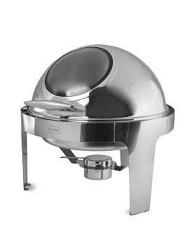 Чафиндиш (мармит) 6 л. d=35 см. круглый со стекл. крышкой Roll-Top MGsteel /1/ Чафиндиш (мармит) 6 л. d=35 см. круглый со стекл. крышкой Roll-Top MGsteel /1/
