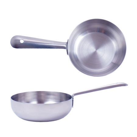 Сковорода порц. d=12,5 см. h=3 см. 0,42 л. нерж. глубокая с ручкой MGsteel /1/96/