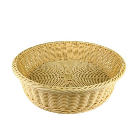 Корзина для хлеба круглая d=21 см. h=6 см. бежевая полиротанг MGprof /1/ Корзина для хлеба круглая d=21 см. h=6 см. бежевая полиротанг MGprof /1/