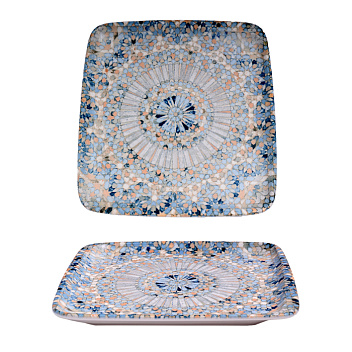 Тарелка прямоуг. 270*250 мм. без полей Мозаик, форма Мув Bonna /1/6/624/ Тарелка прямоуг. 270*250 мм. без полей Мозаик, форма Мув Bonna /1/6/624/