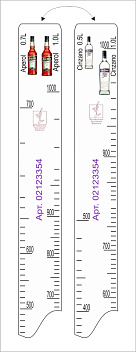 Линейка Aperol (0.7 л./1 л.)/ Cinzano (0.5 л./1 л.) L=28 см. В=2 см. /1/ Линейка Aperol (0.7 л./1 л.)/ Cinzano (0.5 л./1 л.) L=28 см. В=2 см. /1/