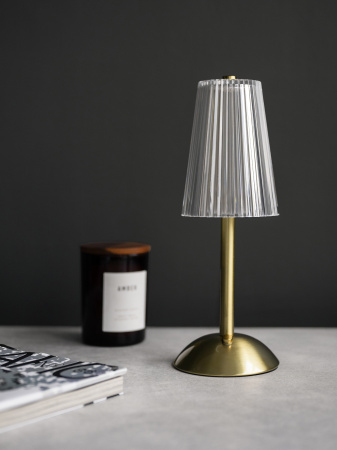 Лампа настольная беспроводная d=11 см. h=29,5 см. 3 цвета (телпый/натуральный/белый), 1 режим яркости, нерж./акрил, золотая LED CRYSTAL MGline /1/20/ Лампа настольная беспроводная d=11 см. h=29,5 см. 3 цвета (телпый/натуральный/белый), 1 режим яркости, нерж./акрил, золотая LED CRYSTAL MGline /1/20/