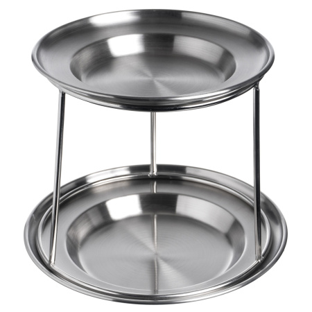 Этажерка 2-х ярусная d=17/20см. h=16 см. для морепродуктов нерж. MGprof /1/ 