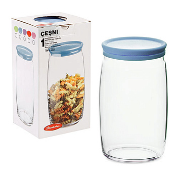 Банка для сыпучих прод. 1500 мл. с пластик. крышкой Чешни /1/6/264/ Банка для сыпучих прод. 1500 мл. с пластик. крышкой Чешни /1/6/264/