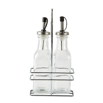 Набор для масла и уксуса 2 предм. 275 мл. h=25 см. на подставке /1/ Набор для масла и уксуса 2 предм. 275 мл. h=25 см. на подставке /1/