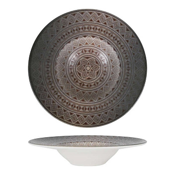 Тарелка для пасты d=280 мм. 400 мл. Дамаск, форма Банкет Bonna /1/6/ Тарелка для пасты d=280 мм. 400 мл. Дамаск, форма Банкет Bonna /1/6/