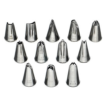 Набор кондитерских насадок 12 шт нерж. для мини-капкейков и пирожных /1/ Набор кондитерских насадок 12 шт нерж. для мини-капкейков и пирожных /1/