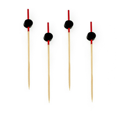 Пики 12 см. 100 шт/уп бамбук Шайба черная /1/ Пики 12 см. 100 шт/уп бамбук Шайба черная /1/