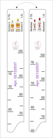 Линейка Beefeater (0.7 л./1 л.)/ Gordon's (0.75 л./1 л.) L=28 см. В=2 см. /1/ Линейка Beefeater (0.7 л./1 л.)/ Gordon's (0.75 л./1 л.) L=28 см. В=2 см. /1/