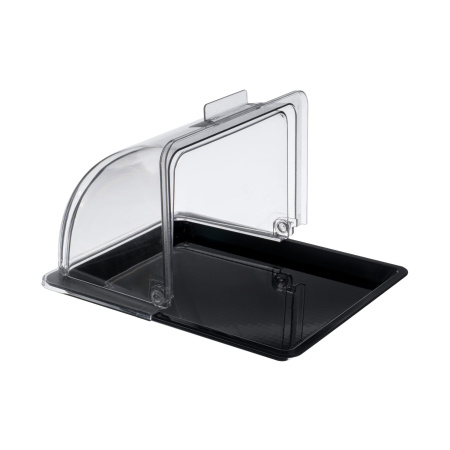 Поднос сервировочный GN 1/2 32,5*26,5 см. поликарбонат, черный, с крышкой Roll-Top GP /1/ Поднос сервировочный GN 1/2 32,5*26,5 см. поликарбонат, черный, с крышкой Roll-Top GP /1/