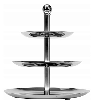 Этажерка 3-х ярусная d=16/22/27 см. h=30 см. нерж. MGsteel /1/6/ Этажерка 3-х ярусная d=16/22/27 см. h=30 см. нерж. MGsteel /1/6/