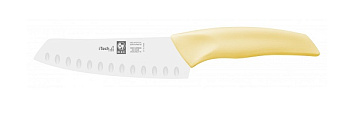 Нож японский Santoku 140/260 мм. с бороздками, желтый I-TECH Icel /1/12/ Нож японский Santoku 140/260 мм. с бороздками, желтый I-TECH Icel /1/12/