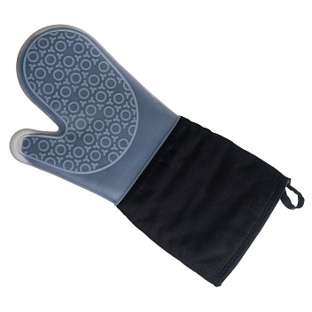 Рукавица термостойкая с 1-м выделенн. пальцем 38*15 см.(до +230 °С) силикон и хлопок (1шт)MGprof /1/