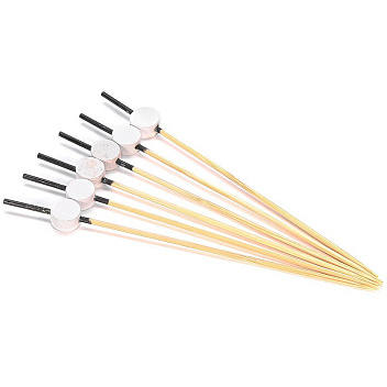 Пики 12 см. 100 шт/уп бамбук Шайба белая /1/100/ Пики 12 см. 100 шт/уп бамбук Шайба белая /1/100/