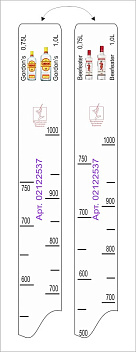 Линейка Beefeater (0.7 л./1 л.)/ Gordon's (0.75 л./1 л.) L=28 см. В=2 см. /1/ Линейка Beefeater (0.7 л./1 л.)/ Gordon's (0.75 л./1 л.) L=28 см. В=2 см. /1/