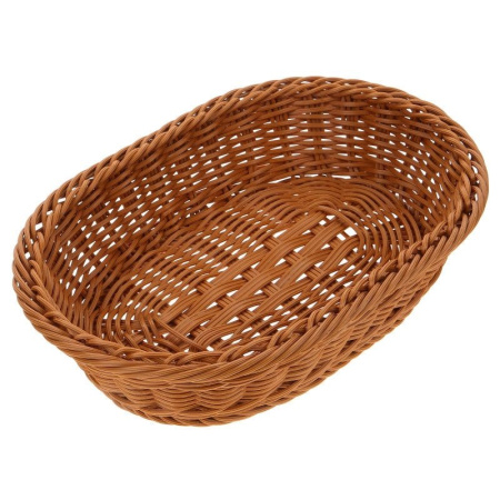 Корзина для хлеба овальная 23*15*6 см. коричневая полиротанг MGprof /1/60/  Корзина для хлеба овальная 23*15*6 см. коричневая полиротанг MGprof /1/60/