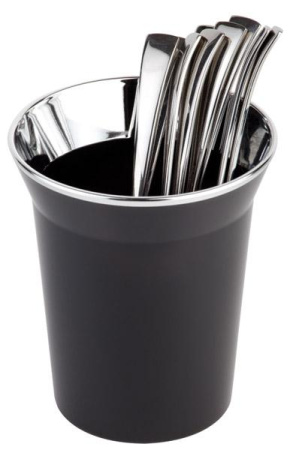 Подставка для столовых приборов (стакан) d=130 мм. h=150 мм.черная, пластик APS /1/24/