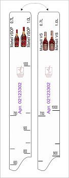 Линейка Martell VS/VSOP (0,7 л./1 л.) L=28 см. В=2 см. /1/ Линейка Martell VS/VSOP (0,7 л./1 л.) L=28 см. В=2 см. /1/
