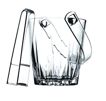 Ведро для льда 0,85 л. стекло d=13 см., с пластик. щипцами Карат /6/216/ Ведро для льда 0,85 л. стекло d=13 см., с пластик. щипцами Карат /6/216/