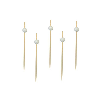 Пики 12 см. 100 шт/уп бамбук Жемчужина белая /1/100/ Пики 12 см. 100 шт/уп бамбук Жемчужина белая /1/100/