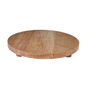 Доска для подачи пиццы d=340*20 мм. на 6 сегментов с ножками, бук /1/ Доска для подачи пиццы d=340*20 мм. на 6 сегментов с ножками, бук /1/