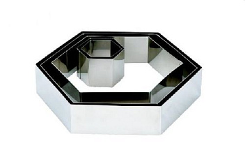 Форма кондитерская "Шестиугольник" 23,5*25,5 см. h=5 см. нерж. MGsteel /1/48/  Форма кондитерская "Шестиугольник" 23,5*25,5 см. h=5 см. нерж. MGsteel /1/48/