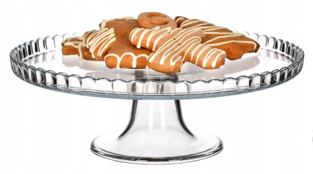 Подставка для торта d=28 см. h=9 см. на ножке бортик вверх стекло Патисери (1022686) /1/4/96/ Подставка для торта d=28 см. h=9 см. на ножке бортик вверх стекло Патисери (1022686) /1/4/96/