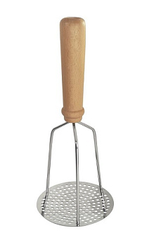 Картофелемялка 250 мм. d=100 мм. нерж. с дерев. ручкой Tellier /1/6/ Картофелемялка 250 мм. d=100 мм. нерж. с дерев. ручкой Tellier /1/6/