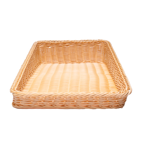 Корзина для хлеба прямоуг. 45*30 см. h=4/10 см. с приподнятым краем бежевая полиротанг MGprof /1/25/ Корзина для хлеба прямоуг. 45*30 см. h=4/10 см. с приподнятым краем бежевая полиротанг MGprof /1/25/