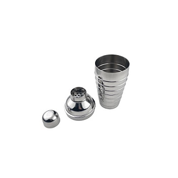 Шейкер 0,45 л. 20 см. нерж. Европейский, ребристый MGsteel /1/72/ Шейкер 0,45 л. 20 см. нерж. Европейский, ребристый MGsteel /1/72/