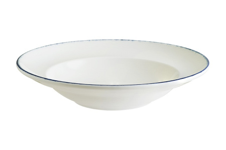 Тарелка d=240 мм. глубокая 400 мл. h=52 мм. Ретро синий край, форма Гурмэ Bonna /1/6/432 Тарелка d=240 мм. глубокая 400 мл. h=52 мм. Ретро синий край, форма Гурмэ Bonna /1/6/432