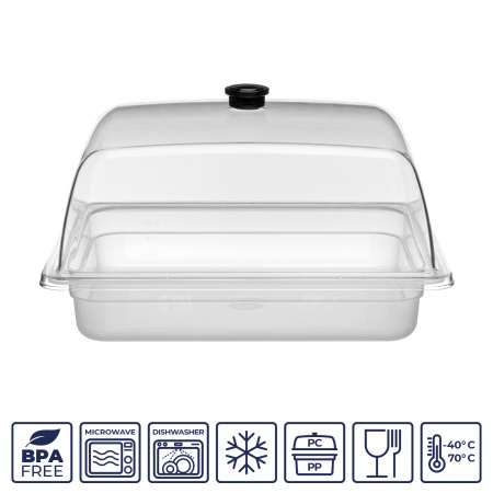 Крышка GN1/2 32,5*26,5 см. h=12,5 см. поликарбонат, прозрачная (поднос,гастр76839,76855,76847,76855,76752,76753,76754,76755,76756,76757,76758,76759) GP /1/12/