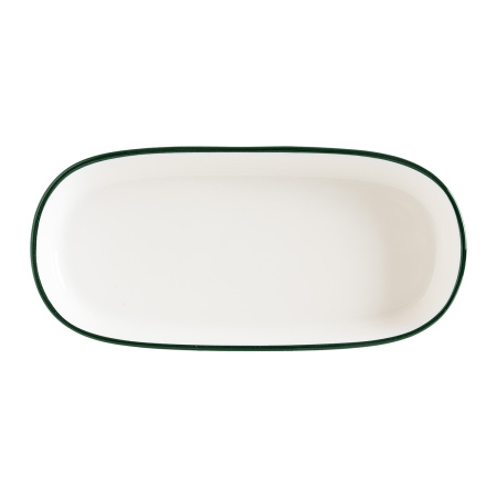 Блюдо овальное 240*140 мм. Линеа Зеленый, форма Гурмэ Bonna /1/12/828/