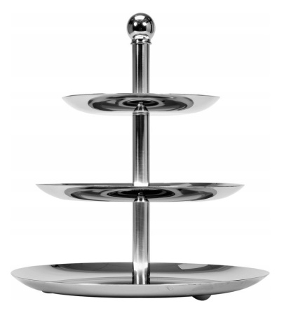 Этажерка 3-х ярусная d=16/22/27 см. h=30 см. нерж. MGsteel /1/6/ Этажерка 3-х ярусная d=16/22/27 см. h=30 см. нерж. MGsteel /1/6/