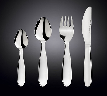 Набор столовых приборов детский Кидс 18/10  2 мм 4 пр. Wilmax  /1/48/ АКЦИЯ