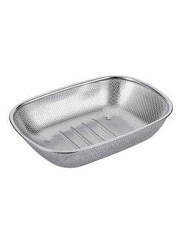 Дуршлаг прямоугольный 35*24*8 см. нерж. /1/24/