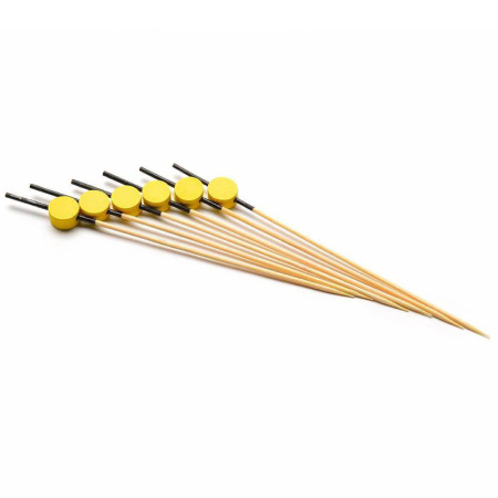 Пики 12 см. 100 шт/уп бамбук Шайба желтая /1/ Пики 12 см. 100 шт/уп бамбук Шайба желтая /1/