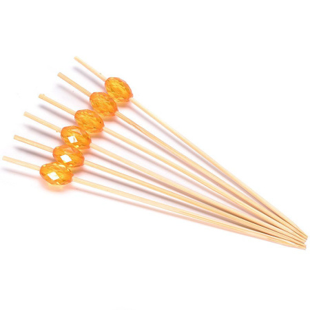 Пики 10 см. 100 шт/уп бамбук Кристалл Янтарь /1/ Пики 10 см. 100 шт/уп бамбук Кристалл Янтарь /1/